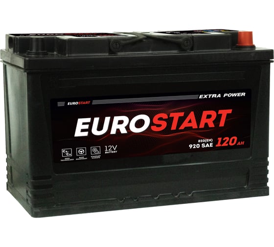 Изображение товара Аккумуляторная батарея EUROSTART Extra Power 120Ah R+ EUT1200