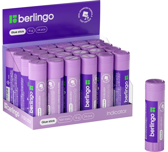 Изображение товара Клей-карандаш Berlingo Indicator, 15г, 24 шт в упаковке, с цветным индикатором K1515