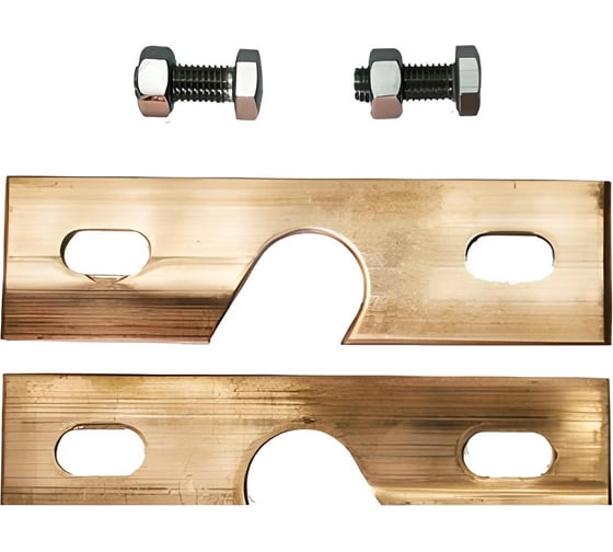 Изображение товара Комплект нижней опоры снегозадержания Edelfix Медный + комплект крепежа из 2 болтов и 2 гаек (нержавеющая сталь), 1 шт. EKN