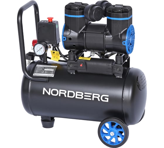 Изображение товара Компрессор безмасляный NORDBERG 220 В, ресивер 18 л, 170 л/мин NCEO10/170