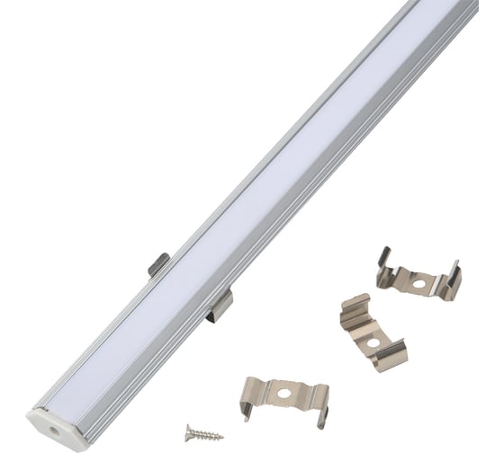 Изображение товара Профиль угловой с фаской General Lighting Systems GAL-GLS-2000-10-24 (2м профиль+2м рассеиватель+ 2заглушки + 4скобы с шурупами) 522800