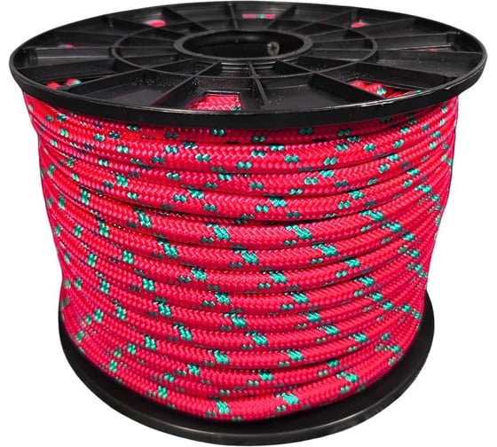 Изображение товара Шнур плетеный полипропиленовый ООО Оптхозторг 12 мм, 50 м, красный 112750