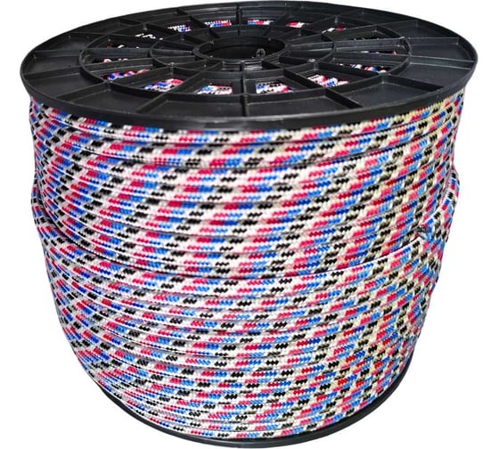 Изображение товара Шнур плетеный полипропиленовый ООО Оптхозторг 10 мм, 200 м, цветной 1100200