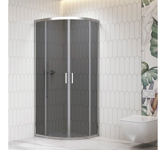 Изображение товара Душевой уголок RGW 80*80*195 CL-56 Полукруг/Хром/Тонированное(серое)/6 мм 06095688-31
