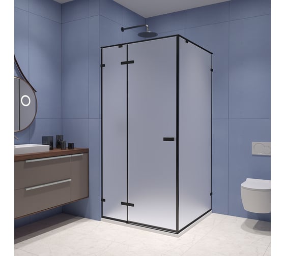 Изображение товара Душевой уголок RGW 100*100*200 SV-030-B Квадрат/Чёрный/Матовое/8 мм (2 уп.) 353203000-24