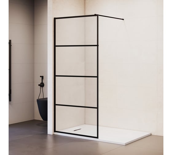 Изображение товара Душевая перегородка RGW 70*200 WA-019-B Чёрный/Прозрачное(Принт)/8 мм 351001970-84