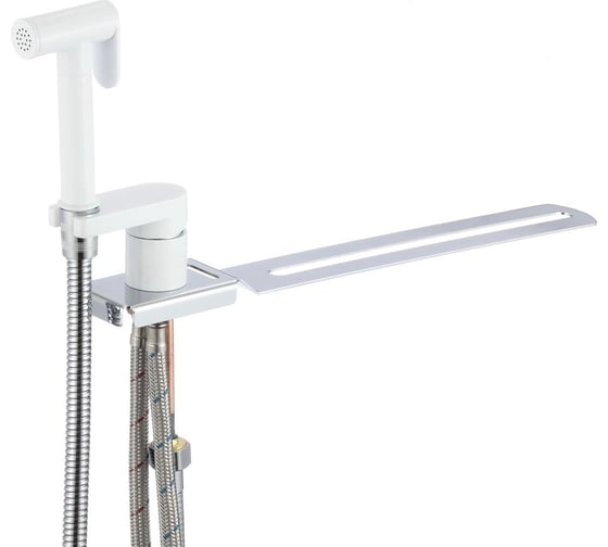 Изображение товара Смеситель с гигиеническим душем D-Lin установка на унитаз (латунь) белый D182204-C