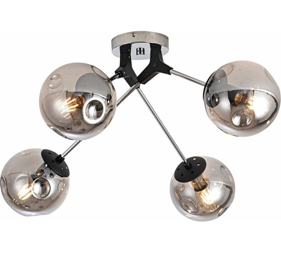 Изображение товара Люстра De Fran Е14 4x40Вт ЛУИЗА BK черный/стекло дым LP-4304