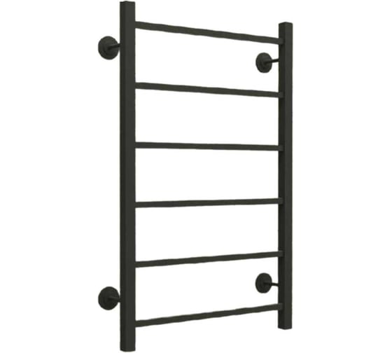 Изображение товара Полотенцесушитель стальной ТЕРМОДИЗАЙН Q Steel, лесенка, W=500, H=600, 6 перекладин, 1/2в.р., черный бархат TDQSt002BV