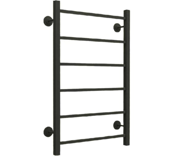 Изображение товара Полотенцесушитель стальной ТЕРМОДИЗАЙН Q Steel, лесенка, W=500, H=500, 6 перекладин, 1/2в.р., графит TDQSt001G