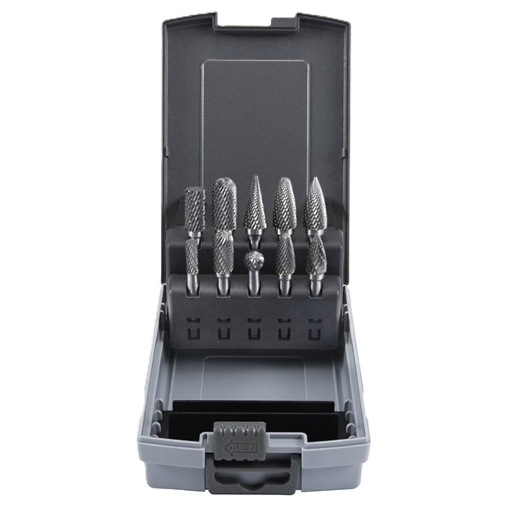 Изображение товара Набор бор-фрез с двойной насечкой 10 шт SATA для металлов и пластика