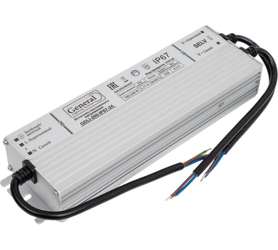 Изображение товара Драйвер светодиодный General Lighting Systems General GDLI-200-IP67-24 519128