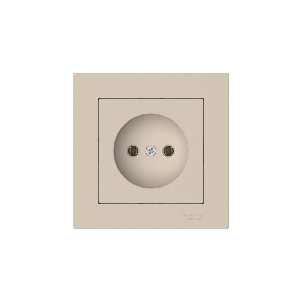 Изображение товара Розетка Systeme Electric ATLASDESIGN без заземления 16А в сборе, песочный цвет