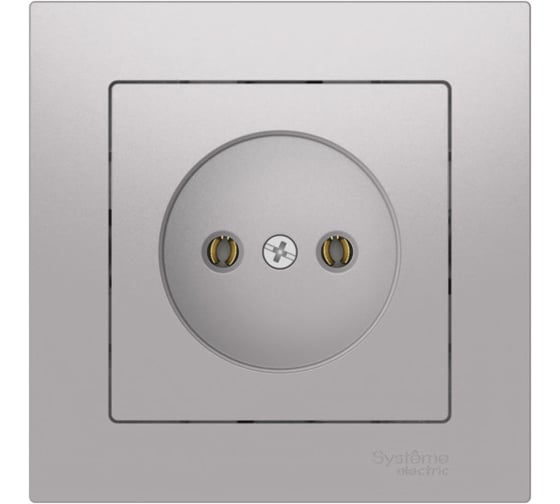 Изображение товара Розетка Systeme Electric ATLASDESIGN без заземления, 16А, в сборе, быстрозажимная клемма, алюминий ATN000340S