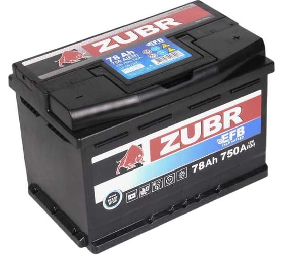 Изображение товара Аккумуляторная батарея ZUBR EFB 78Ah R+ ZE780