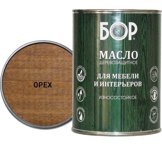 Изображение товара Масло для дерева, мебели и интерьеров Бор орех, 0,64 кг 4690417074259