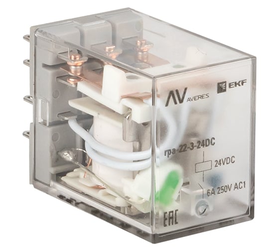 Изображение товара Промежуточное реле EKF RPA 22/3 6A 24В DC AVERES (20 шт.) rpa-22-3-24DC