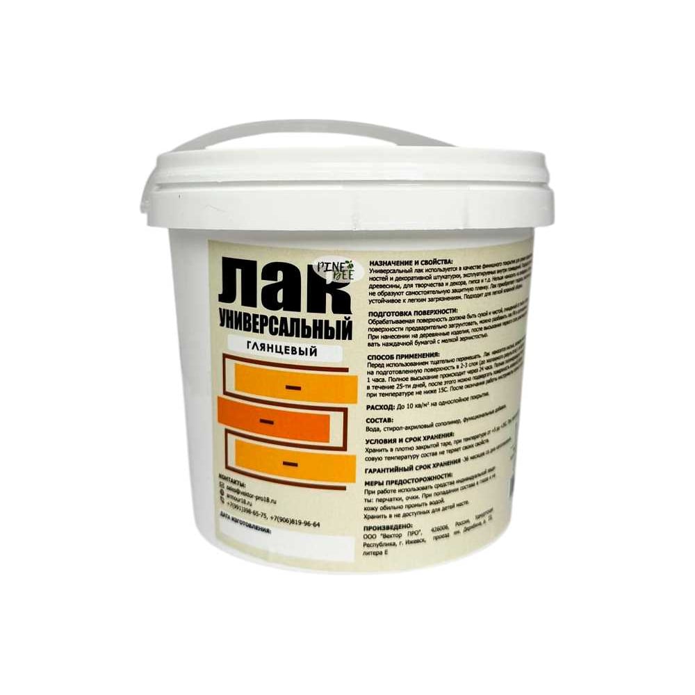 Изображение товара Универсальный глянцевый лак PINE BEE 1 л для дерева и обоев защита от плесени