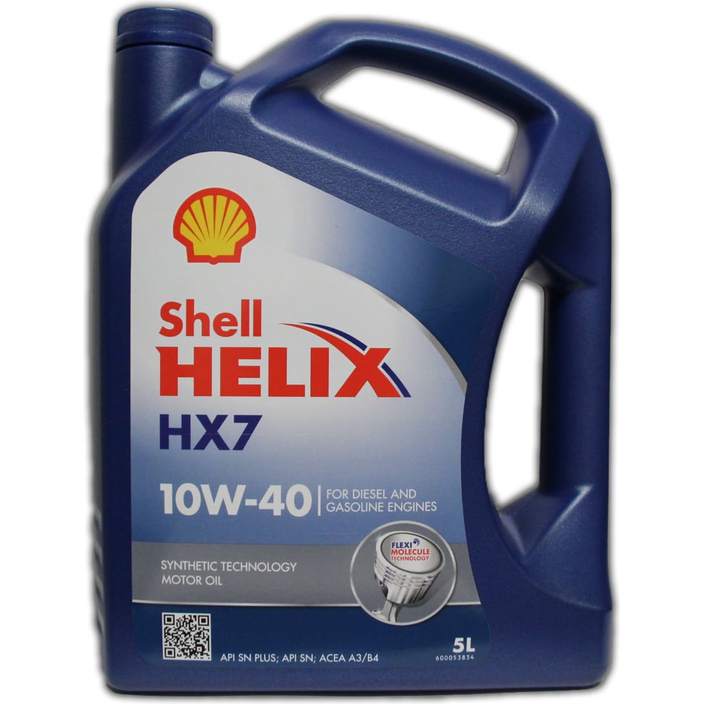 Изображение товара Моторное масло SHELL Helix HX7 10W-40 5л синтетика для легковых и газовых двигателей