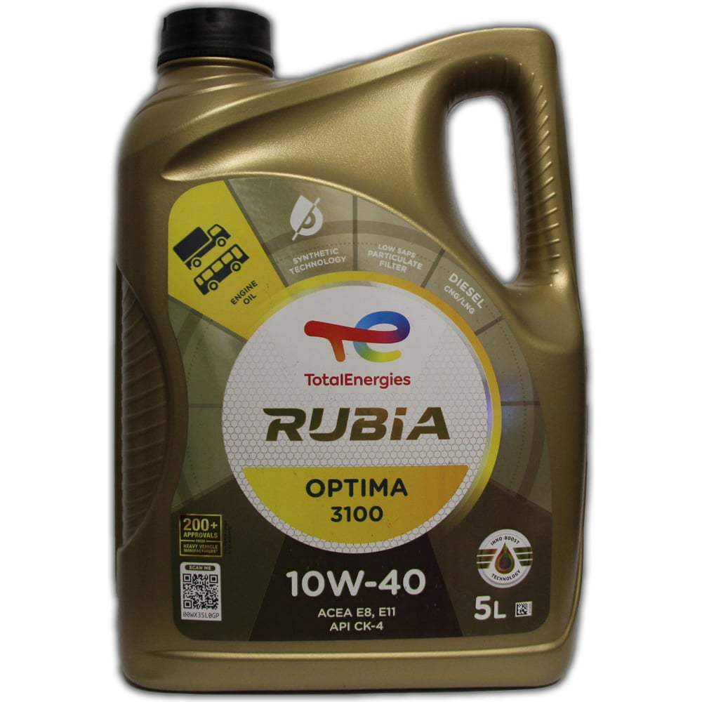 Изображение товара Моторное синтетическое масло TOTAL Rubia Optima 3100 10W-40 5л для грузовых дизельных двигателей
