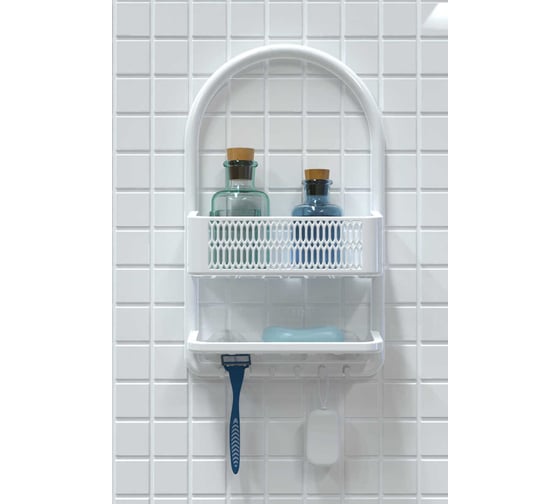 Изображение товара Полка для душа PRIMANOVA CERES ABS- пластик, белый, размер: 26x43x11 см M-N48-01