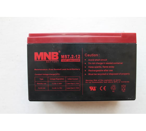 Изображение товара Батарея аккумуляторная MS7.2-12 F2 (12В; 7.2 Ач) MNB