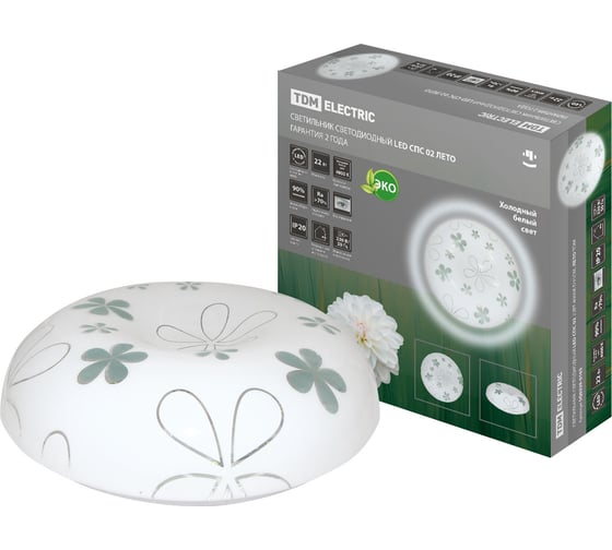 Изображение товара Светильник потолочный светодиодный LED СПС 02 22Вт 4000К D35см, Лето TDM ELECTRIC SQ0329-0165