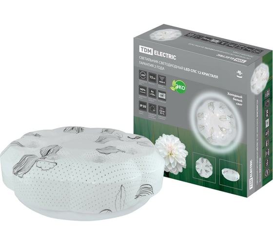 Изображение товара Светильник потолочный светодиодный LED СПС 12 15Вт 4000К D35см, Кристалл TDM ELECTRIC SQ0329-0162