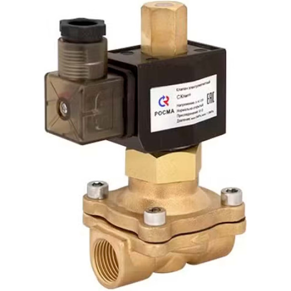 Изображение товара Электромагнитный клапан РОСМА СК-21 Ду15 Ру7 латунь NBR 220В