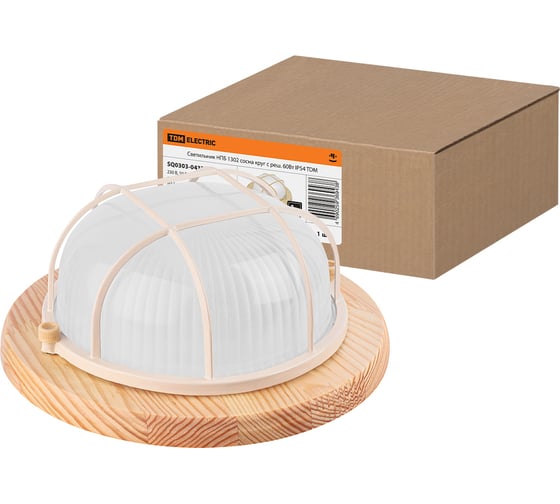 Изображение товара Светильник TDM ELECTRIC НПБ1302 сосна круг с реш. 60Вт IP54 SQ0303-0432