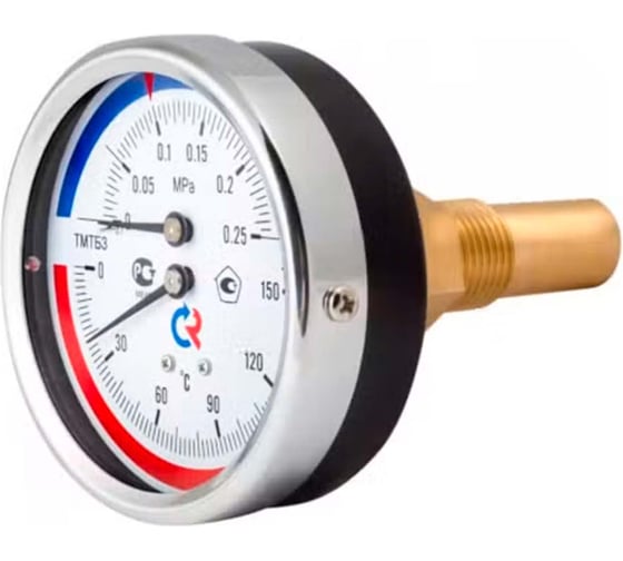 Изображение товара Термоманометр РОСМА ТМТБ-31T.1 (0-120С) (0-1.6МПа) ДК80 L=46, G1/2, класс точности 2.5 D070-00874