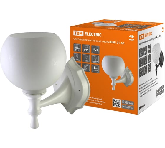 Изображение товара Светильник TDM ELECTRIC НББ 21-60-1323 УХЛ4 белый, плафон полушар белый SQ0370-0201