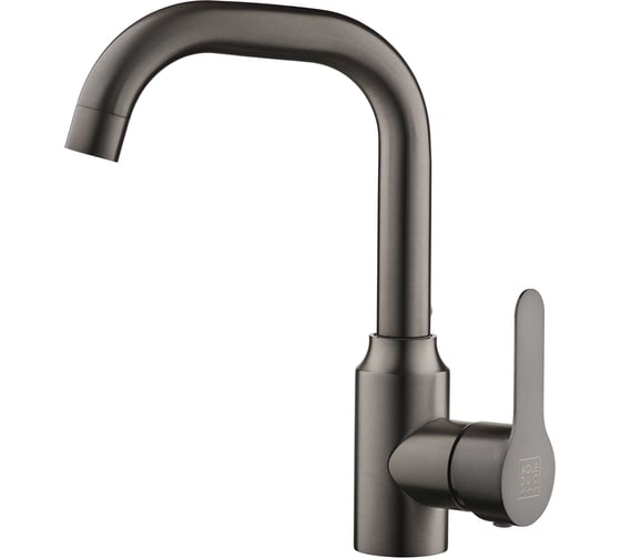 Изображение товара Смеситель для умывальника одноручковый AQUEDUC 345730 нержав. сталь поворотный излив на 360, серый /10 ЭК000145730