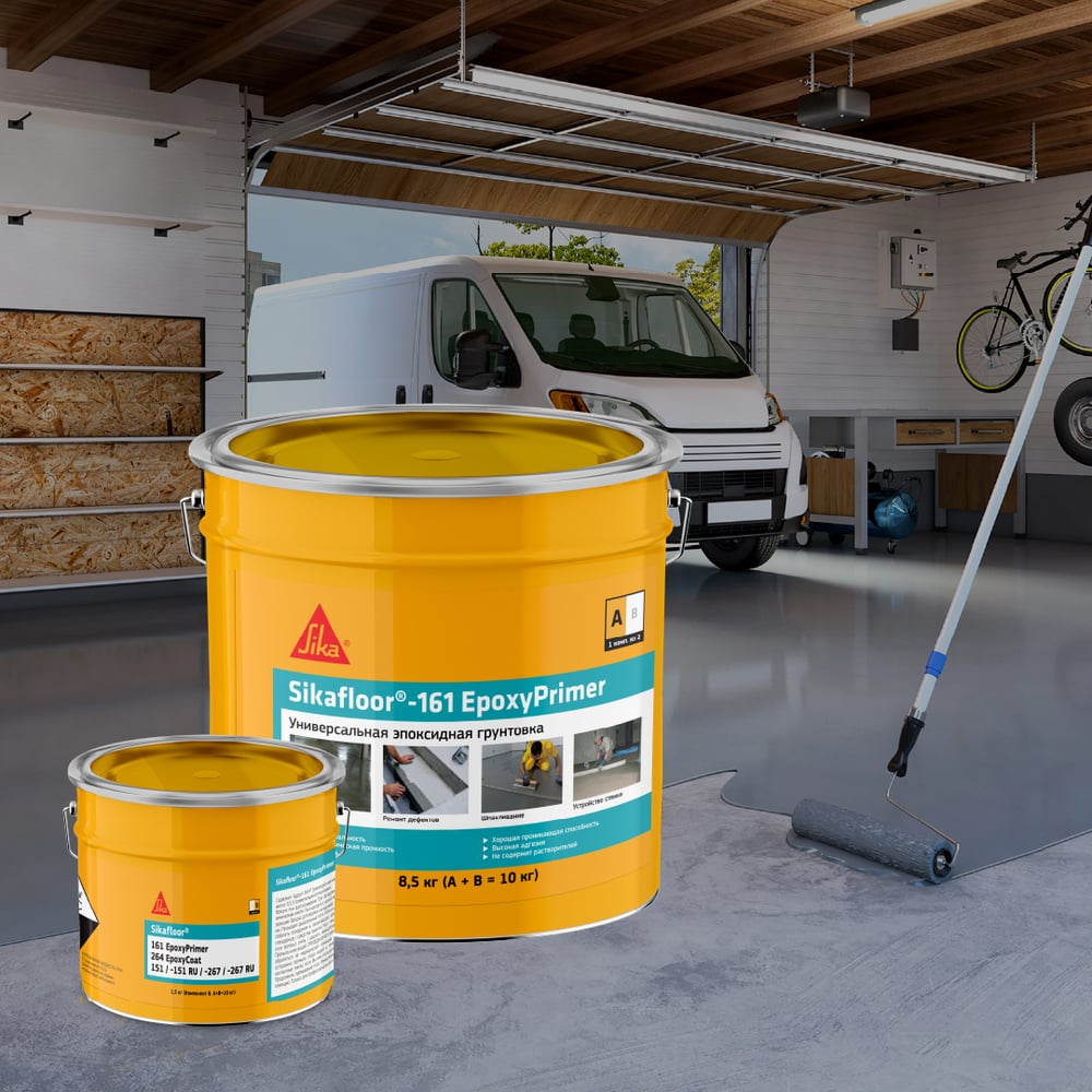 Изображение товара Грунтовка SIKA Floor-161 EpoxyPrimer А + В 10 кг для бетона и эпоксидных оснований Изображение товара Грунтовка SIKA Floor-161 EpoxyPrimer А + В 10 кг для бетона и эпоксидных оснований