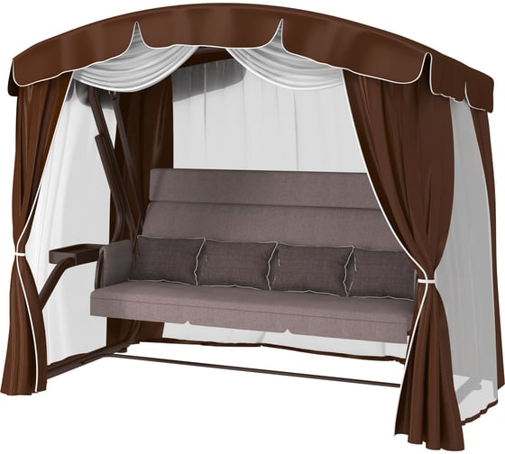 Изображение товара Качели садовые 4-х местные Zalger Garden АРТЕМИС шоколад КС-2025/6