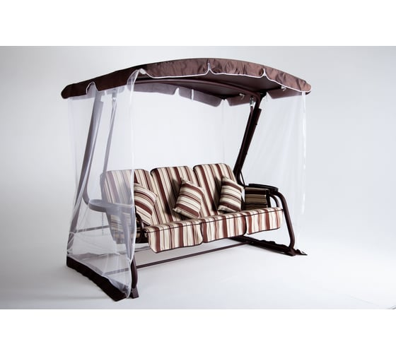 Изображение товара Качели садовые 3-х местные Zalger Garden МИРАНДА шоколад КС-2025/7