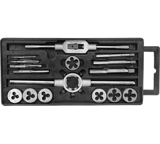 Изображение товара Набор метчиков и плашек HORTZ, М3-М12, 16 предметов HOR 925527