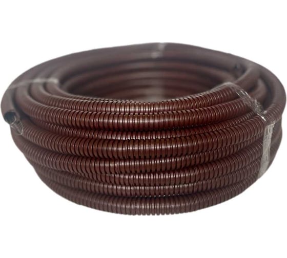 Изображение товара Труба гофрированная KOPOS Монофлекс ПВХ легкая 350N Венге с/з d16 мм 1416 (K25D) Mflex-1416_W25D