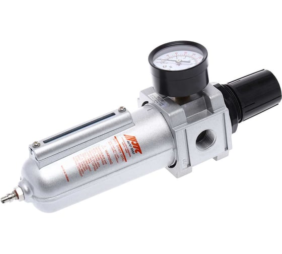 Изображение товара Фильтр-влагоотделитель JTC 1/2” с манометром с металл. переключателем, максимальное давление 285 PSI(16 Bar), 4000 л/мин, 5~60°C -7265 JTC-7265