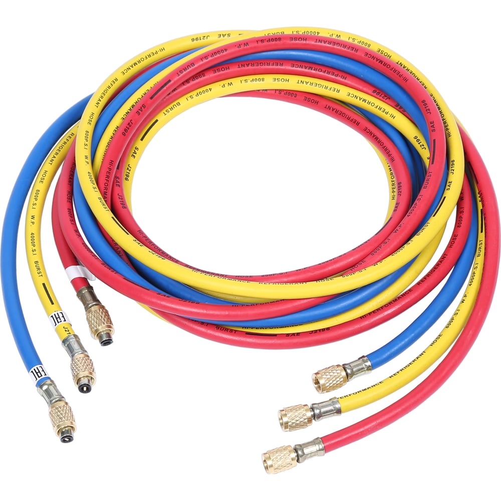 Изображение товара Шланг заправочный для фреона NORDBERG 3 м (в комплекте 3 шт, без адаптеров) NFH31