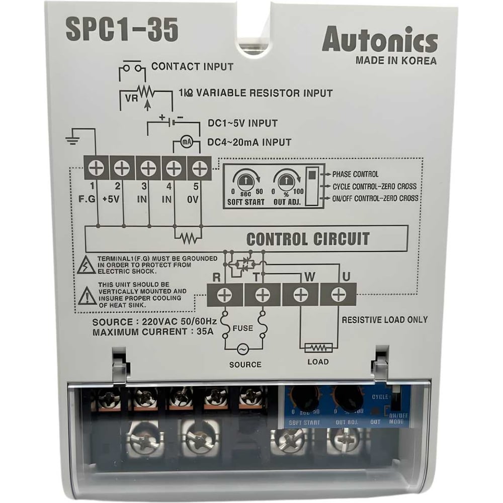 Изображение товара Регулятор мощности однофазный Autonics SPC1-35-E для контроля нагрузки
