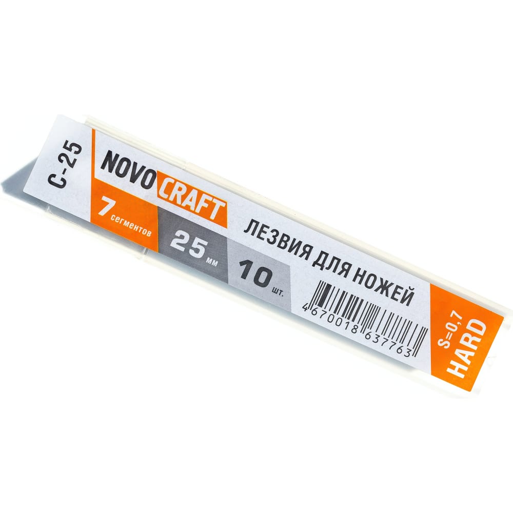 Лезвия для ножей NOVOCRAFT novocraft лезвия с 25 25 mm 7 сегментoв 0 7 mm уп 10 шт для ножей лнс2510