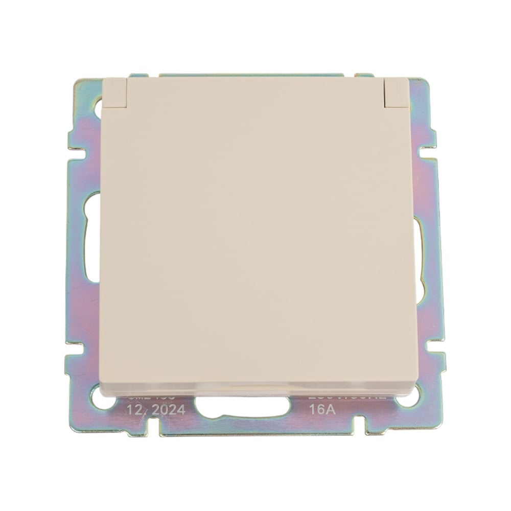 Изображение товара Розетка WERKEL с заземлением и шторками IP44 айвори матовая