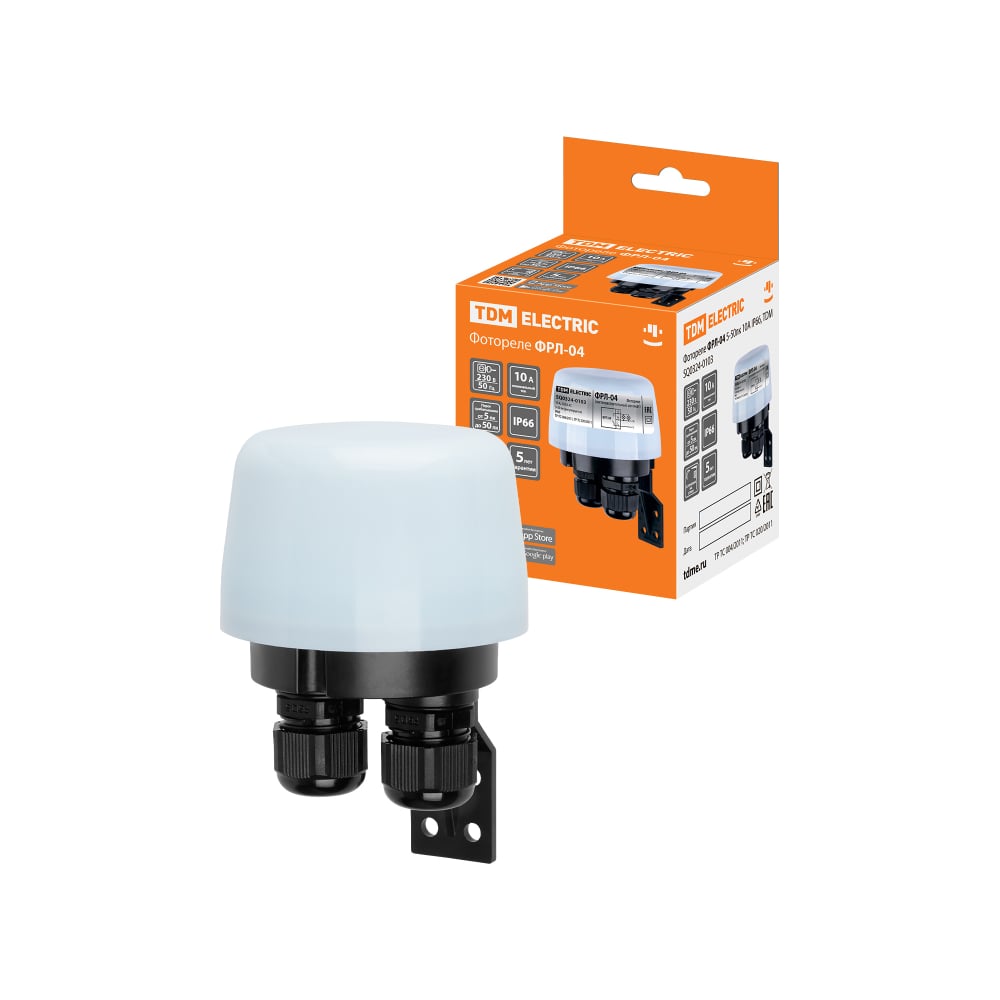 Изображение товара Фотореле TDM ELECTRIC ФРЛ-04 с диапазоном 5-50лк и IP66