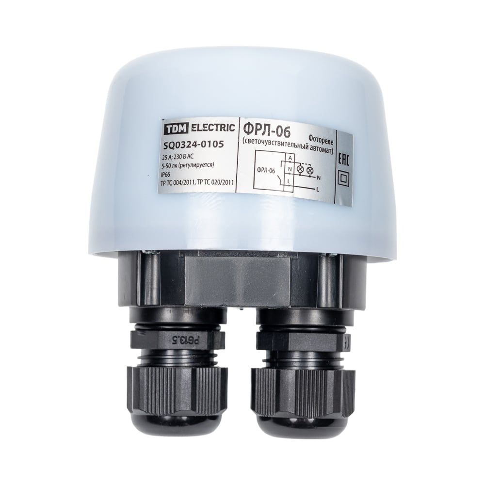 Изображение товара Фотореле TDM ELECTRIC ФРЛ-06 25А IP66 для уличного освещения