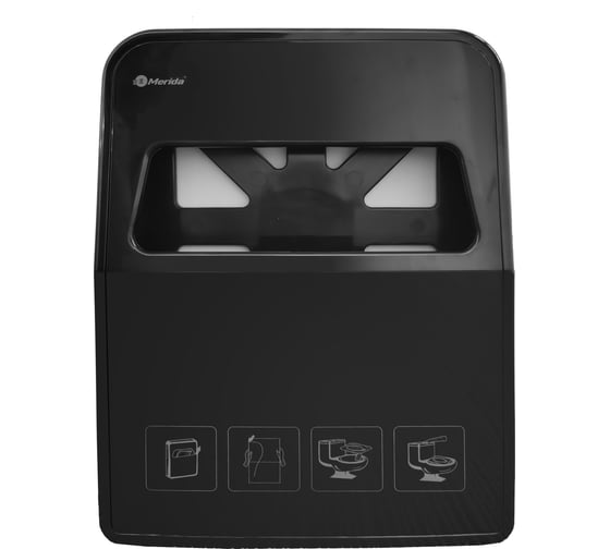 Изображение товара Диспенсер для покрытий на сиденье унитаза 1/4 сложения Merida ONE пластиковый, черный GP1C