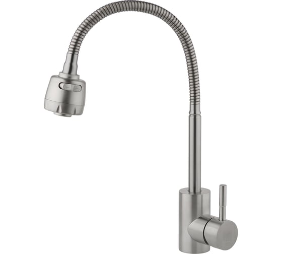 Изображение товара Смеситель для кухни одноручковый AQUEDUC 345319 гибкий излив, нерж. сталь /20 ЭК000145319
