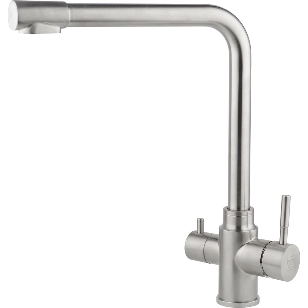 Изображение товара Смеситель для кухни AQUEDUC 345332 однорычажный высокий излив фильтр нержавеющая сталь