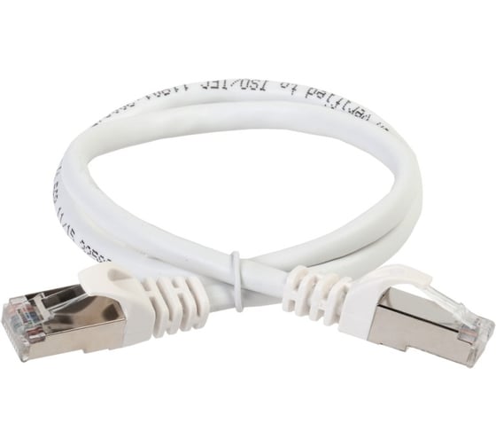Изображение товара Коммутационный шнур ITK кат.6a s/ftp 1м st. 50мкд белый PC08-C6ASL-1M-SC-HC