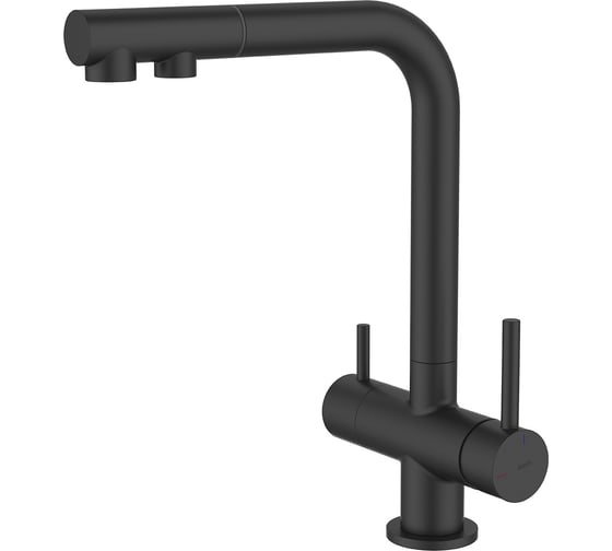 Изображение товара Смеситель для кухни IDDIS с выдвижным изливом и каналом для фильтра, черный матовый, Umbra, UMBBLPFi05